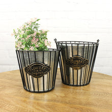 Lade das Bild in den Galerie-Viewer, Pflanzeimer Zink Metall Schwarz