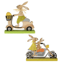 Lade das Bild in den Galerie-Viewer, Hase auf Scooter, 2er SET, Holz