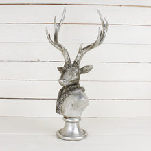 Lade das Bild in den Galerie-Viewer, Hirschbüste Silber Glitzernd