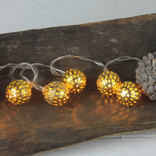 Lade das Bild in den Galerie-Viewer, Lichterkette Metallball Gold