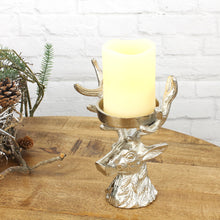 Lade das Bild in den Galerie-Viewer, Kerzenhalter Hirschkopf Silber