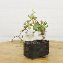 Lade das Bild in den Galerie-Viewer, Vasen im Metallständer Schwarz 3 oder 2