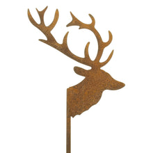 Lade das Bild in den Galerie-Viewer, Gartenstecker Hirschkopf Rost