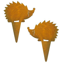 Lade das Bild in den Galerie-Viewer, 2er Set Metall Igel Rost