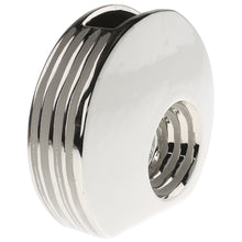 Lade das Bild in den Galerie-Viewer, Vase Weiß Silber rund