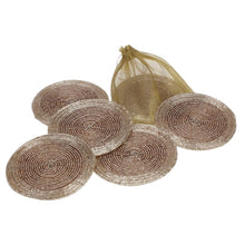 Lade das Bild in den Galerie-Viewer, Untersetzer rose/gold Perlenbestickt