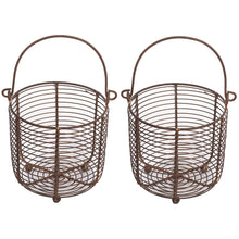 Lade das Bild in den Galerie-Viewer, 2er Set Dekokorb Eisendraht Braun
