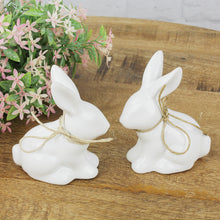 Lade das Bild in den Galerie-Viewer, 2er Set Osterhase Keramik weiß