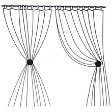Lade das Bild in den Galerie-Viewer, Raffhalter, Rund, Schwarz-Weiß, Holz