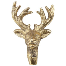 Lade das Bild in den Galerie-Viewer, 4er Set Kerzenstecker Hirschkopf gold antik