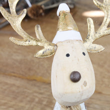 Lade das Bild in den Galerie-Viewer, Elch aus Blech Beige Gold