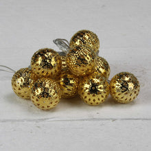 Lade das Bild in den Galerie-Viewer, Lichterkette Metallball Gold