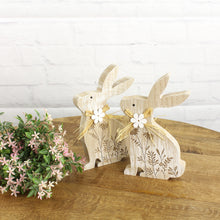 Lade das Bild in den Galerie-Viewer, 2er Set Dekohase Floral Braun