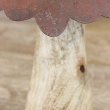 Lade das Bild in den Galerie-Viewer, Pilz Skulptur Mangoholz Metall