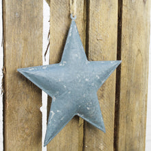 Lade das Bild in den Galerie-Viewer, Blechstern mit Schnur blaugrau