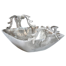 Lade das Bild in den Galerie-Viewer, Dekoschale Hirsch / Rentier Metall Silber