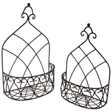 Lade das Bild in den Galerie-Viewer, Wandkorb 2er Set Dunkelrostfarben hoch