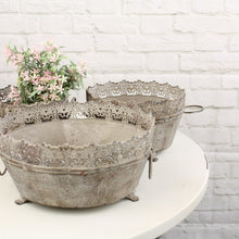 Lade das Bild in den Galerie-Viewer, Pflanztopf-Set, tlg.3, Antik-finished 231808