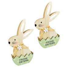 Lade das Bild in den Galerie-Viewer, 2er Set Hase im Ei Braun Grün