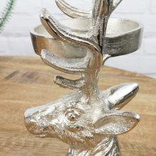 Lade das Bild in den Galerie-Viewer, Kerzenhalter Hirschkopf Silber