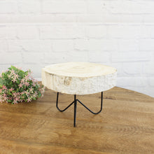 Lade das Bild in den Galerie-Viewer, Baumscheibe mit Metallbeinen Weiß gewischt