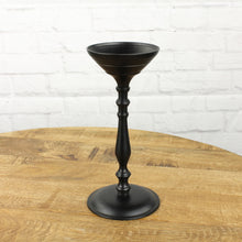 Lade das Bild in den Galerie-Viewer, Kerzenhalter schwarz Metall 23,5 cm