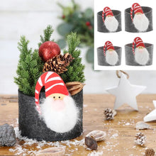 Lade das Bild in den Galerie-Viewer, 4er Set Geschenkkorb Filz Nikolaus Hellgrau