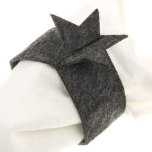 Lade das Bild in den Galerie-Viewer, 8x Serviettenringe Filz Stern, hellgrau & dunkelgrau