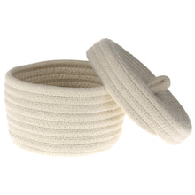 Lade das Bild in den Galerie-Viewer, Aufbewahrungskorb mit Deckel weiß 15 cm