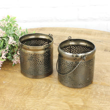 Lade das Bild in den Galerie-Viewer, 2er Set Teelichthalter Messing Metall