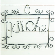 Lade das Bild in den Galerie-Viewer, Metall Draht-Schild Küche