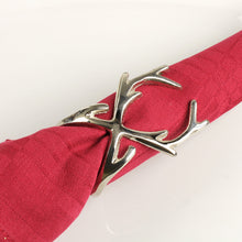 Lade das Bild in den Galerie-Viewer, 6er Set Serviettenring Geweih Silber