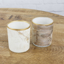 Lade das Bild in den Galerie-Viewer, 2er Set Teelichthalter Glas Braun Gold