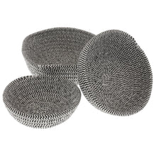 Lade das Bild in den Galerie-Viewer, 3er Set Aufbewahrungskorb rund Schwarz Weiß