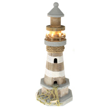 Lade das Bild in den Galerie-Viewer, LED Leuchtturm braun grau