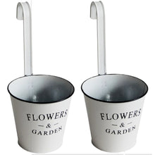 Lade das Bild in den Galerie-Viewer, 2er Set Hängetopf Zink weiß rund