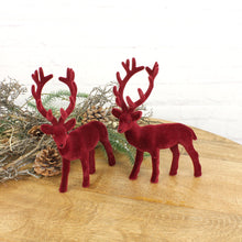 Lade das Bild in den Galerie-Viewer, 2er Set Hirsch stehend Rot samt 24 cm