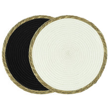 Lade das Bild in den Galerie-Viewer, 2er Set Platzmatten rund mit Seegrasumrandung