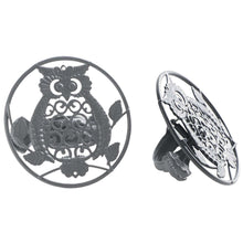 Lade das Bild in den Galerie-Viewer, Raffhalter Eule, 2er Set grau