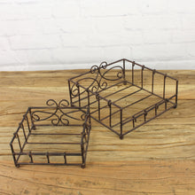 Lade das Bild in den Galerie-Viewer, 2er Set Serviettenhalter Braun Metall