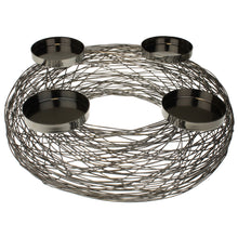 Lade das Bild in den Galerie-Viewer, Adventskranz Metall 37 cm anthrazit grau