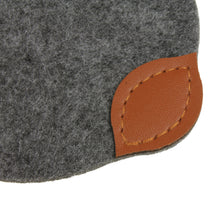 Lade das Bild in den Galerie-Viewer, Glas Untersetzer Filz mit Leder 4Stk. Grau
