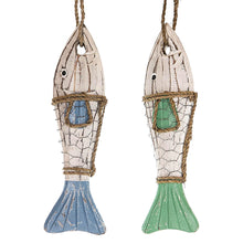 Lade das Bild in den Galerie-Viewer, Holzfische im 2er Set, Blau, Grün