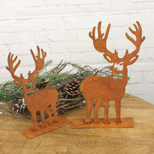 Lade das Bild in den Galerie-Viewer, 2er Set Deko Hirsch Rost
