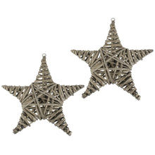 Lade das Bild in den Galerie-Viewer, 2er Set Dekosterne Weide Grau oder Weiß