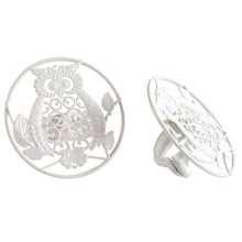 Lade das Bild in den Galerie-Viewer, Raffhalter, Eule, Weiß, 2-Set