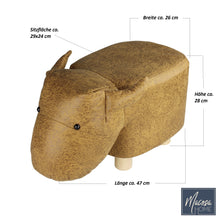 Lade das Bild in den Galerie-Viewer, Hocker Kinder Bulle braun