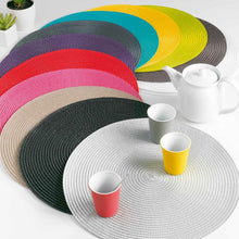 Lade das Bild in den Galerie-Viewer, 4er Set Platzmatte Ø 35 cm rund Schwarz