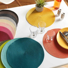 Lade das Bild in den Galerie-Viewer, 4er Set Platzset rund Senfgelb Kunststoff