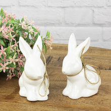 Lade das Bild in den Galerie-Viewer, 2er Set Osterhase Keramik weiß